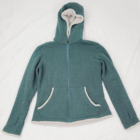 Kuhl Women's Green White Alfpaca Shop II Flight Hooded Fleece Jacket Size M - Picture 2 of 13